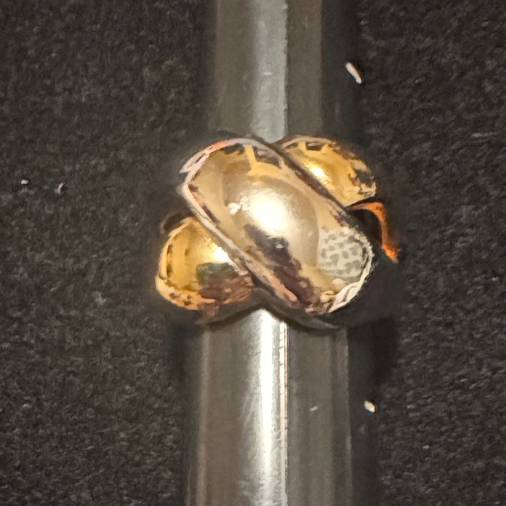 18K HGE Gold and Silver Tone Knot Ring